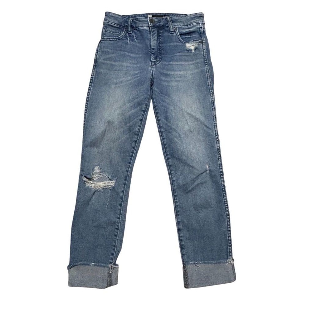 Kut from the Kloth Women's Reese Ankle Jeans Size 00 Blue‎ Distressed